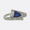 0.85 Carat Sapphire and Diamond Crossover Ring