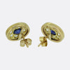 Antique Sapphire and Old Cut Diamond Stud Earrings