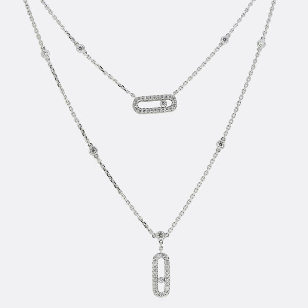 Messika Move Uno Two-Row Pavé Diamond Necklace