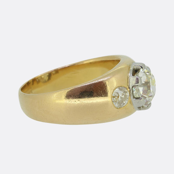 Edwardian 2.00 Carat Diamond Three-Stone Ring