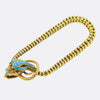 Victorian Turquoise and Ruby Snake Chain Bracelet
