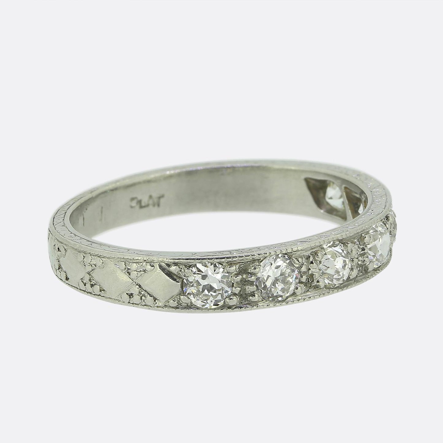 Art Deco 0.84 Carat Diamond Half-Eternity Ring Size P (56.5)