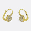0.48 Carat Diamond Paved Heart Drop Earrings