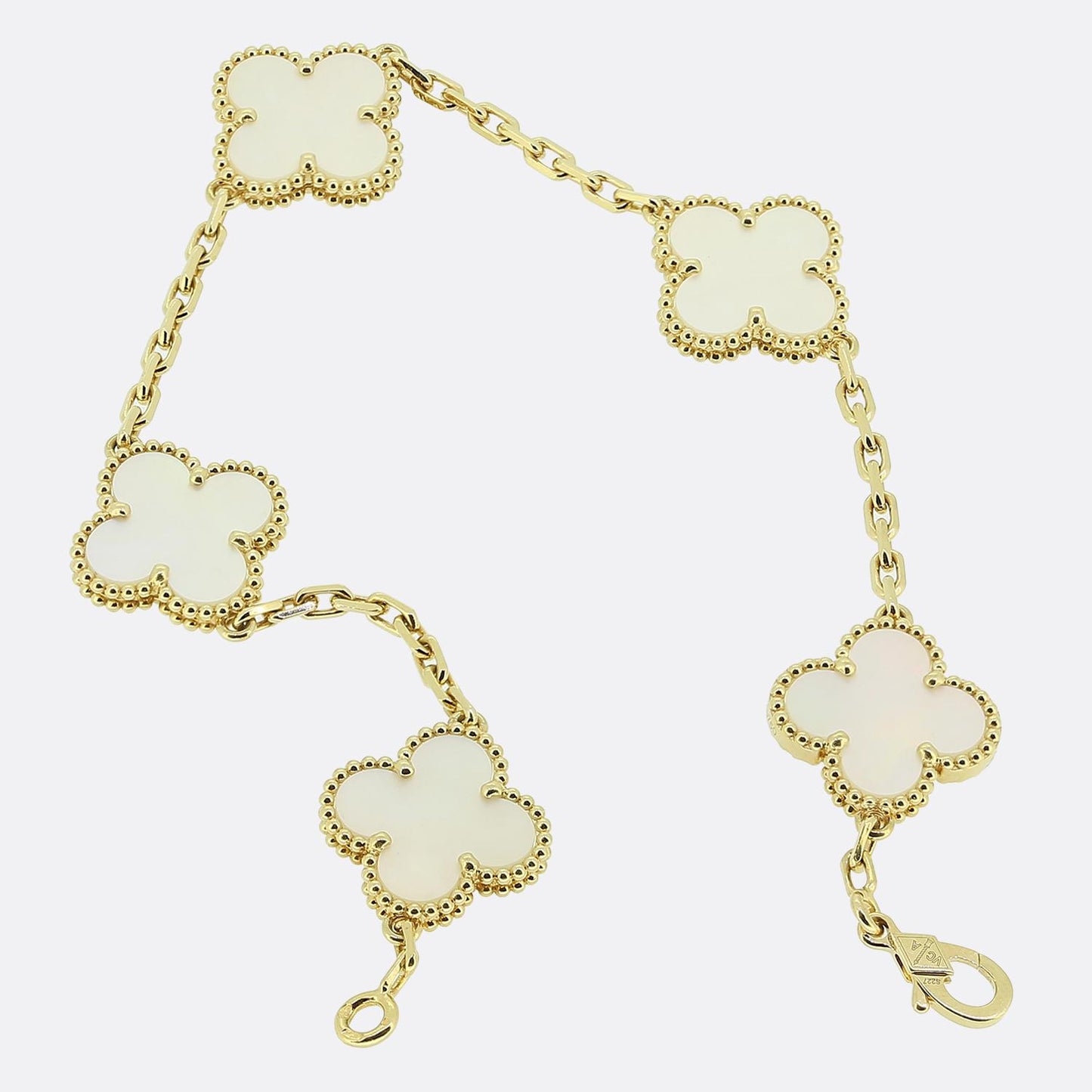 Van Cleef & Arpels Vintage Alhambra Five Motif Mother of Pearl Bracelet