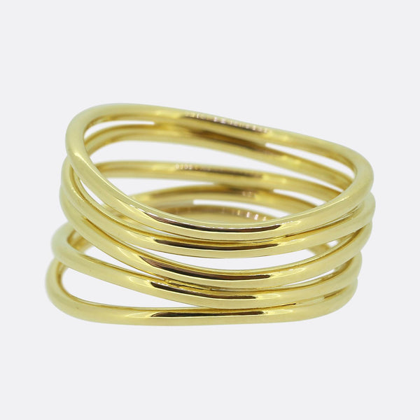Tiffany & Co. Elsa Peretti Five Row Diamond Wave Ring