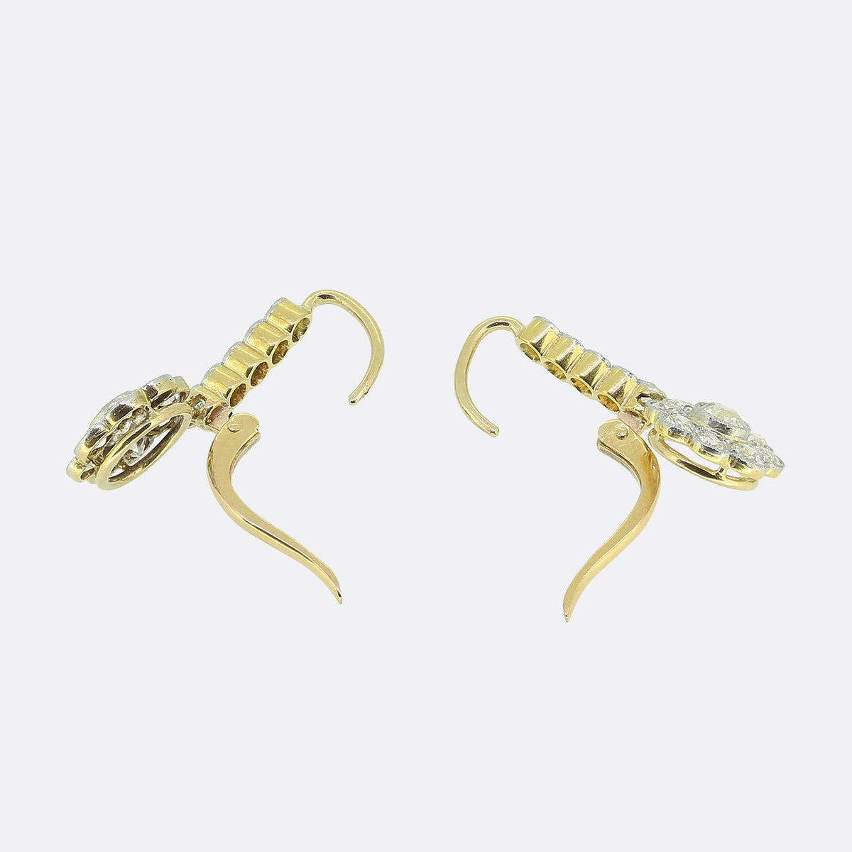 Edwardian Old Cut Diamond Drop Earrings