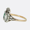 Georgian Emerald and Diamond Double Heart Ring