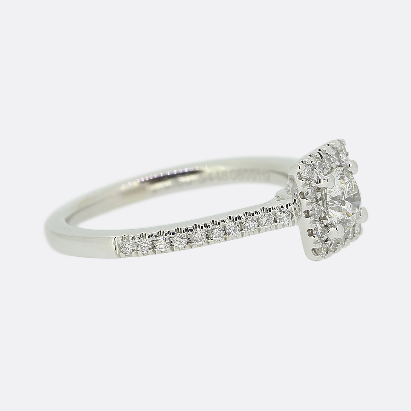 Tolkowsky 0.50 Carat Diamond Halo Ring