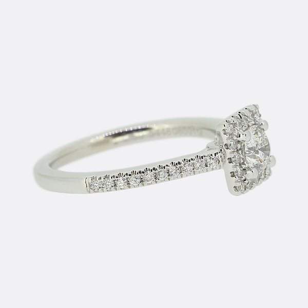 Tolkowsky 0.50 Carat Diamond Halo Ring