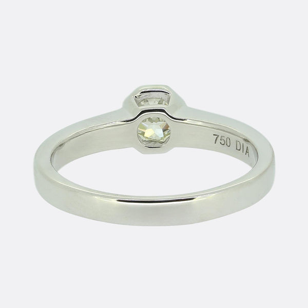 0.45 Carat Octagonal Cut Diamond Solitaire Ring