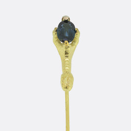 Antique Talon Sapphire Pin