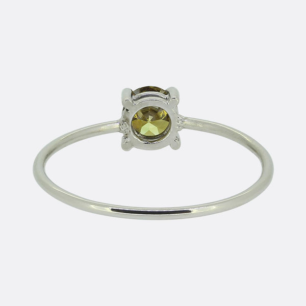 Antique 0.36 Carat Fancy Yellow Diamond Ring