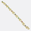 Victorian Multi Cabochon Gemstone and Diamond Snake Bracelet