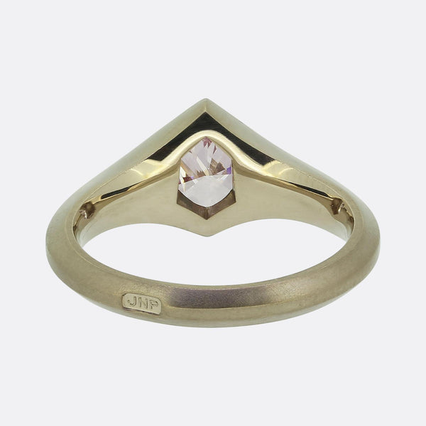 0.92 Carat Hexagonal Natural Fancy Light Pink Diamond Ring