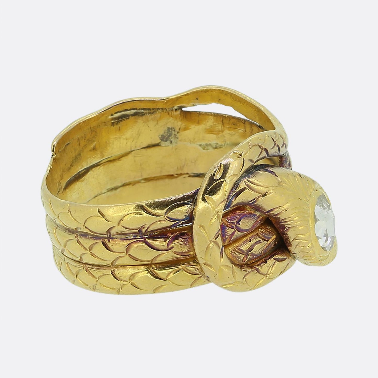 Victorian Rose Cut Diamond Snake Ring