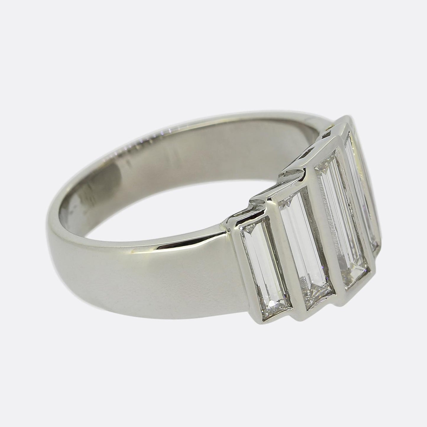 Baguette-Cut Diamond Five-Stone Ring