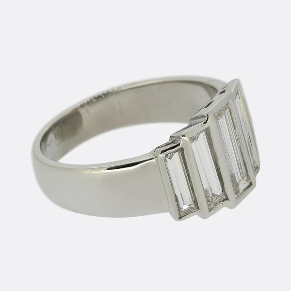 Baguette-Cut Diamond Five-Stone Ring