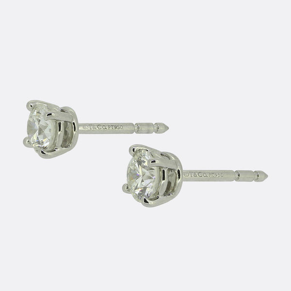 Tiffany & Co. 0.78 Carat Diamond Stud Earrings