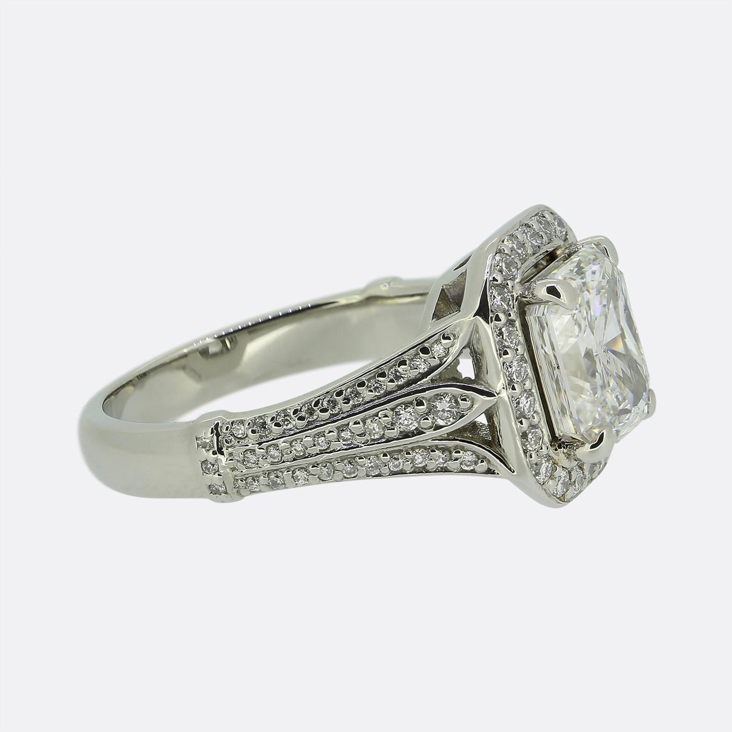2.01 Carat Radiant Cut Diamond Engagement Ring