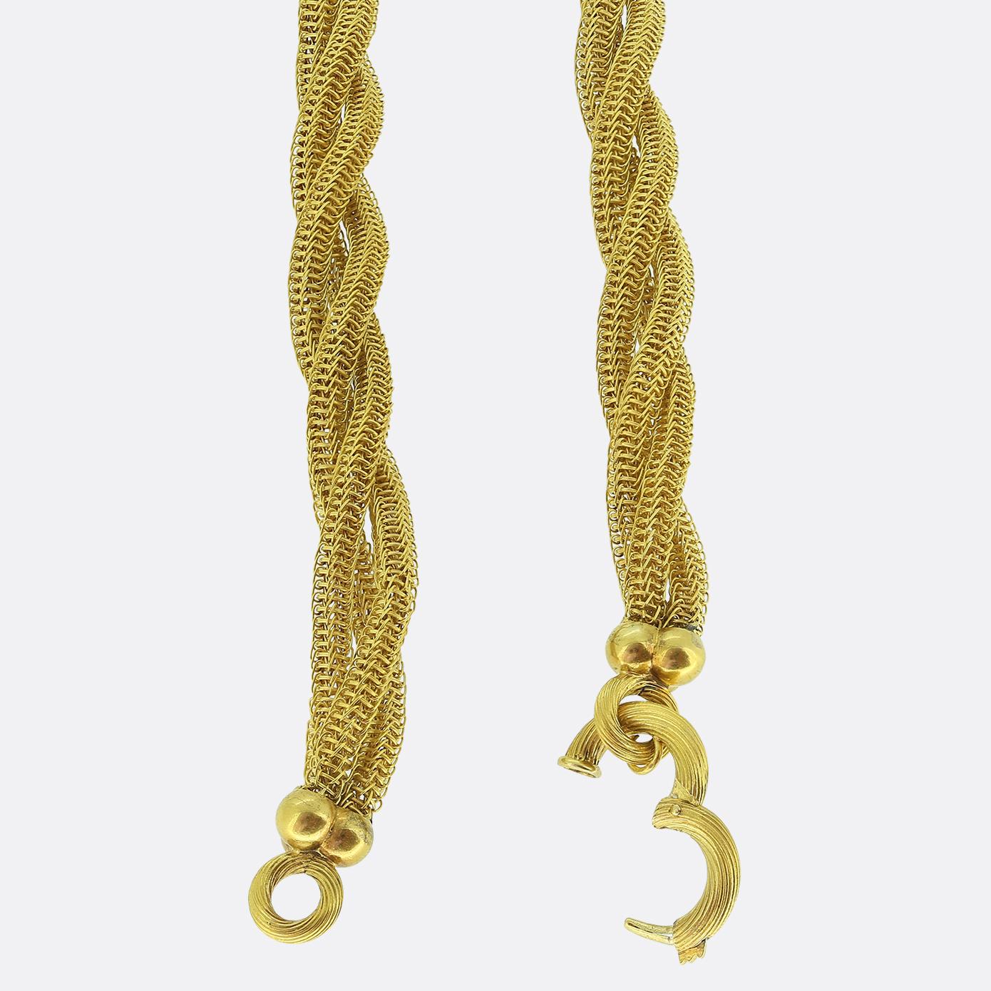 Vintage Triple Twisted Strand Mesh Necklace
