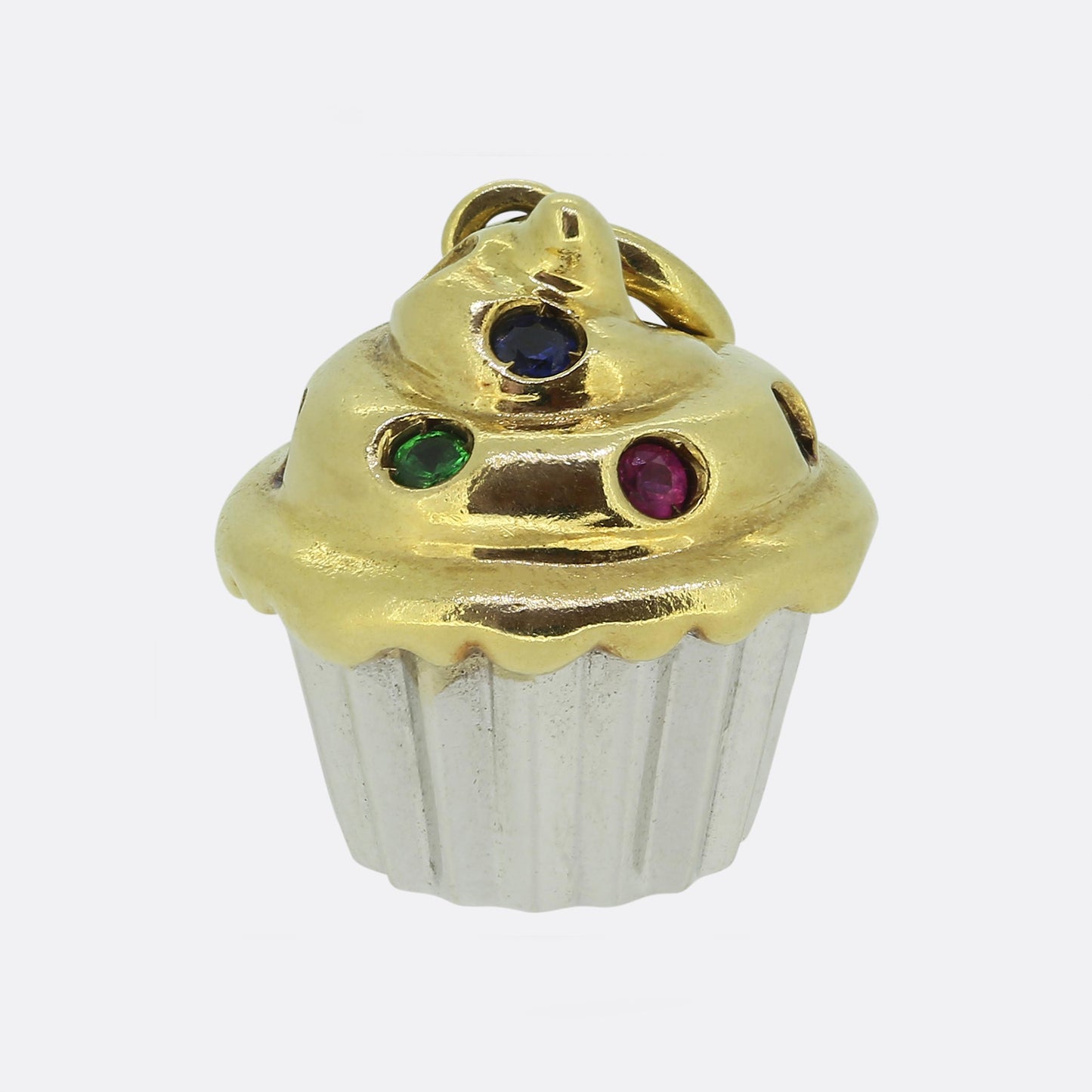 Tiffany & Co. Ruby Sapphire Emerald Cupcake Charm Pendant