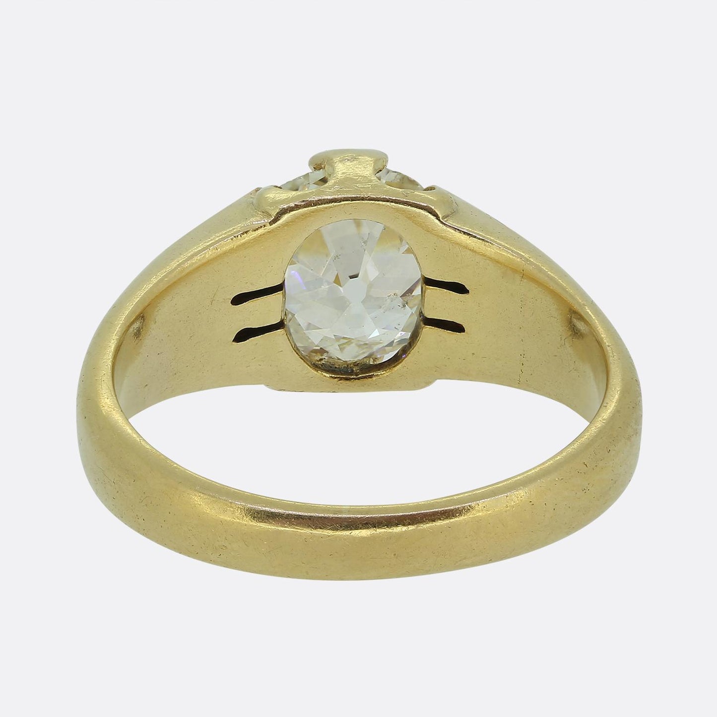 Edwardian 2.01 Carat Old Cut Diamond Gypsy Ring