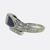 0.85 Carat Sapphire and Diamond Crossover Ring