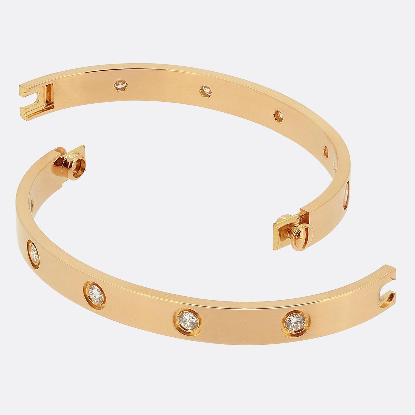 Cartier Classic Model Ten Diamond LOVE Bangle Size 19
