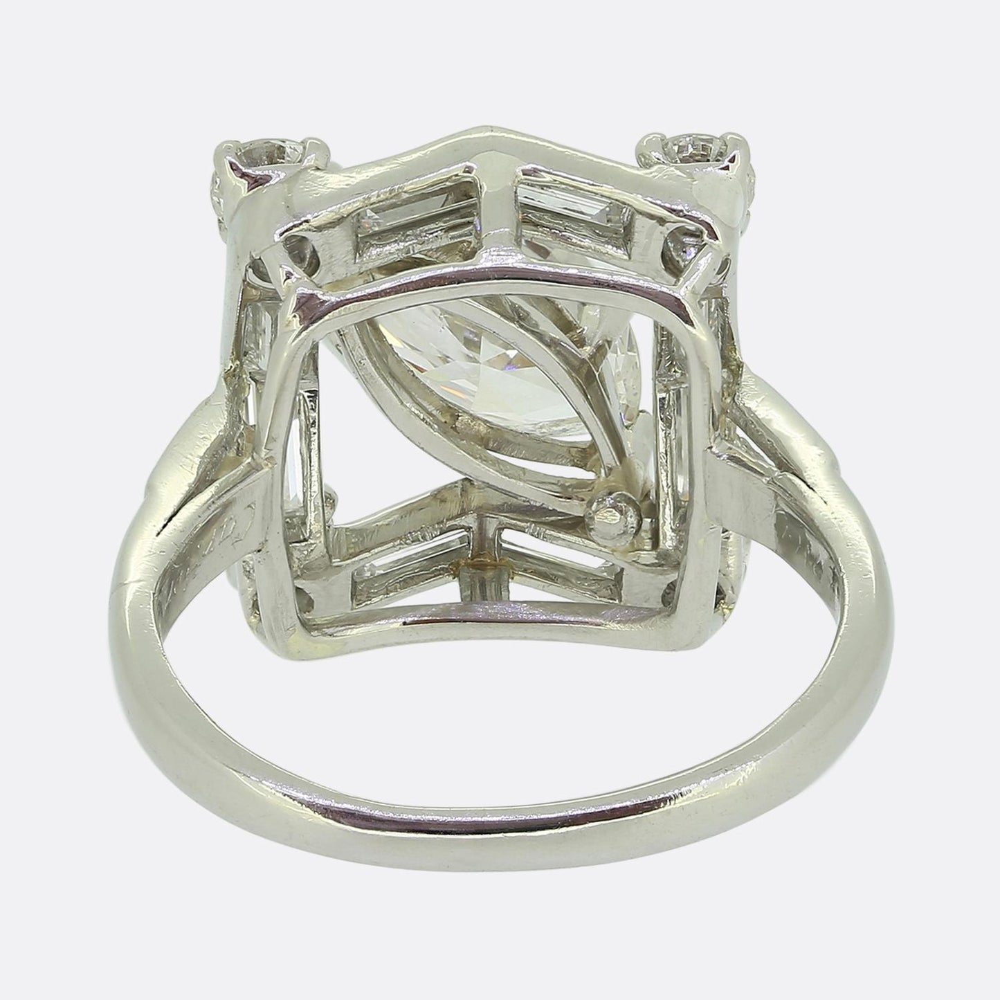 Vintage Monture Cartier Marquise Diamond Cluster Ring