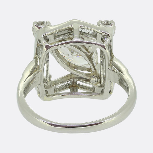 Vintage Monture Cartier Marquise Diamond Cluster Ring