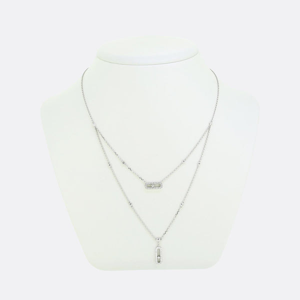 Messika Move Uno Two-Row Pavé Diamond Necklace