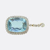 Edwardian 50.00 Carat Aquamarine and Diamond Drop Pendant