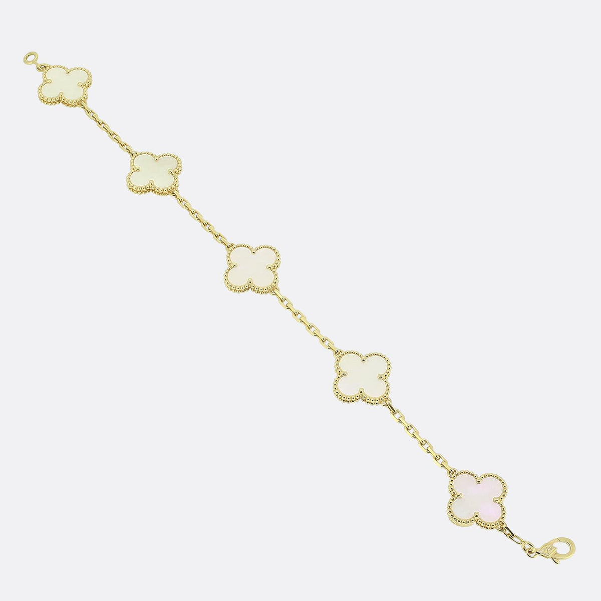 Van Cleef & Arpels Vintage Alhambra Five Motif Mother of Pearl Bracelet