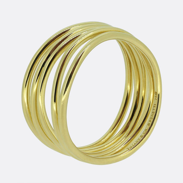 Tiffany & Co. Elsa Peretti Five Row Diamond Wave Ring