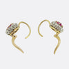 Antique Ruby and Diamond Drop Earrings