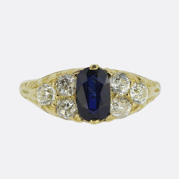 Victorian Sapphire and Diamond Ring