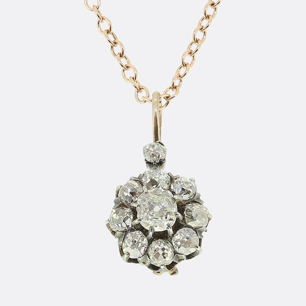 Antique Diamond Cluster Necklace
