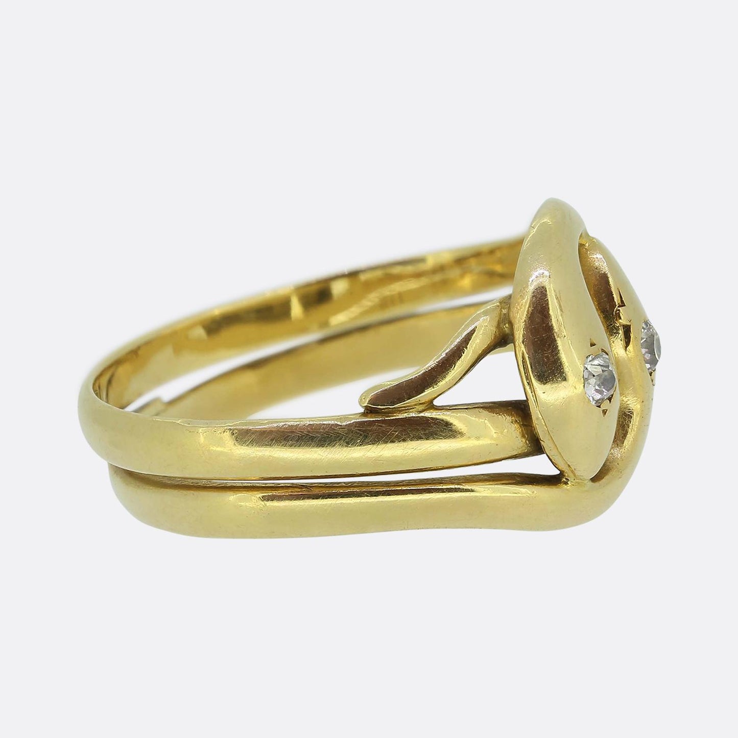 Victorian Diamond Double Snake Ring
