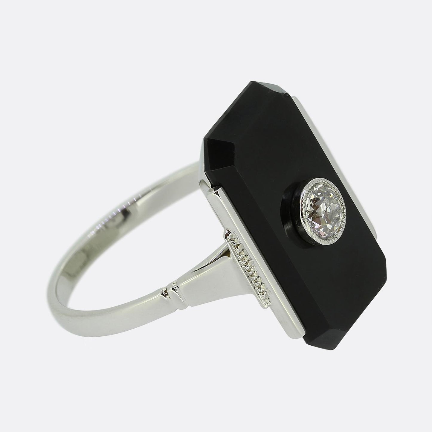 Art Deco Onyx and Diamond Ring