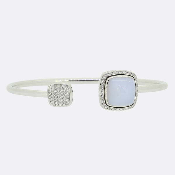 Fred Paris Diamond and Chalcedony Interchangeable Bangle