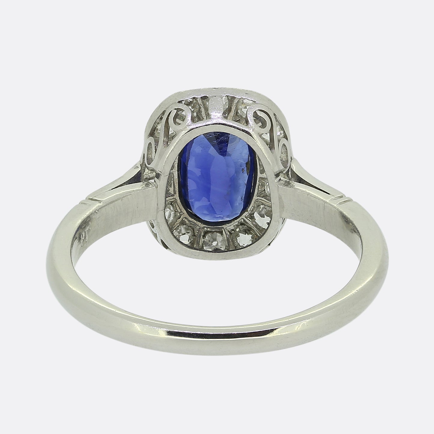 Vintage Sapphire and Diamond Cluster Ring