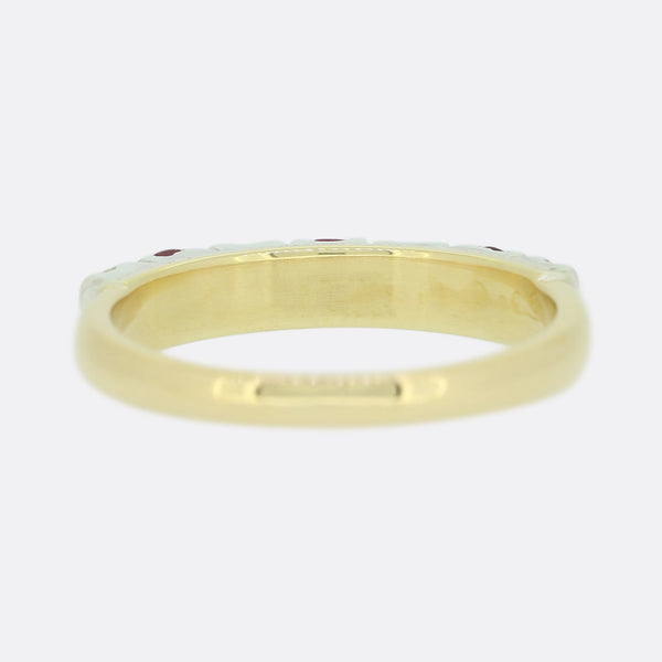 Vintage Ruby and Diamond Band Ring