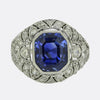 Art Deco Sapphire and Diamond Filigree Ring