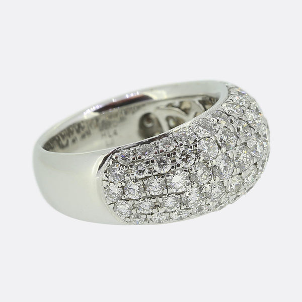 2.70 Carat Round Brilliant Cut Pavé Set Diamond Ring