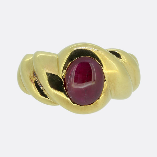Vintage Cabochon Ruby Single-Stone Ring