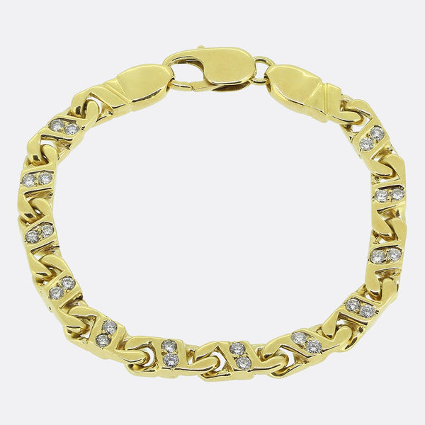 Vintage Diamond Curb Bracelet
