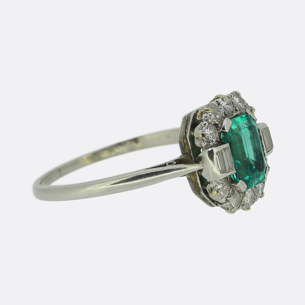 Cropp & Farr Art Deco Emerald and Diamond Ring