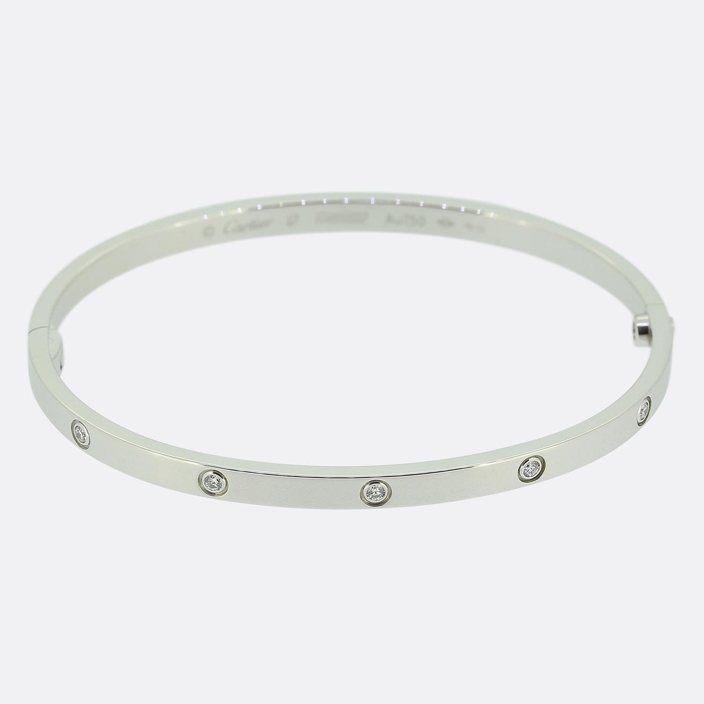 Cartier 10 Diamond Small LOVE Bangle Size 17