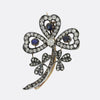 Victorian Sapphire and Diamond Clover Brooch