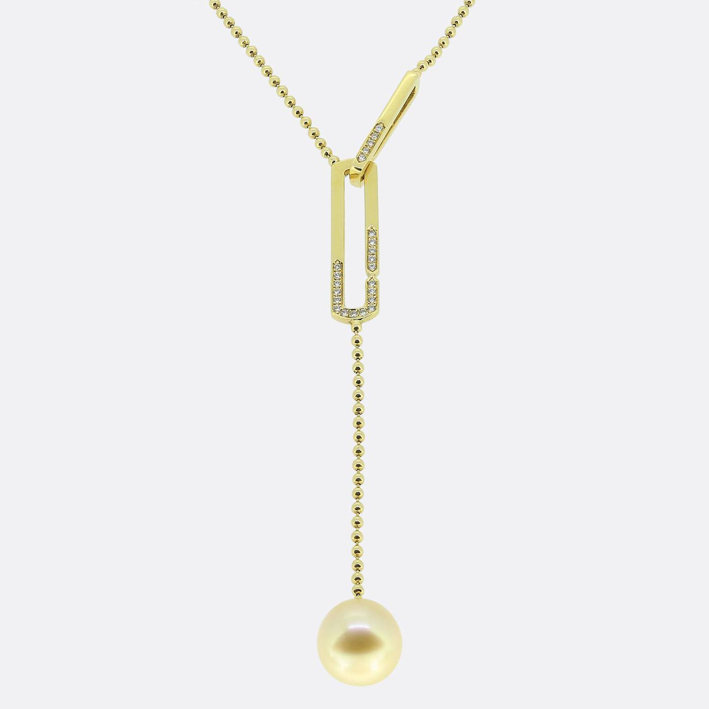 Boodles Gold Pearl and Diamond Necklace